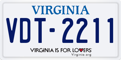 VA license plate VDT2211