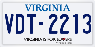 VA license plate VDT2213