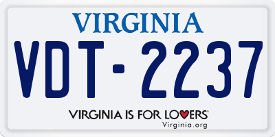VA license plate VDT2237