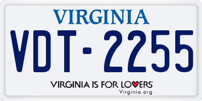 VA license plate VDT2255