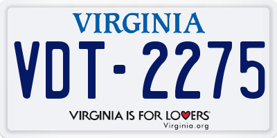 VA license plate VDT2275