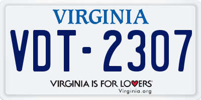 VA license plate VDT2307