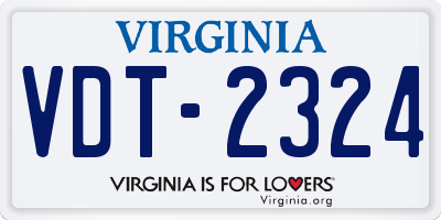 VA license plate VDT2324
