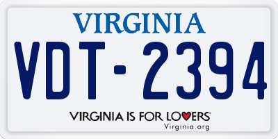 VA license plate VDT2394