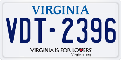 VA license plate VDT2396