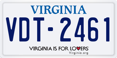 VA license plate VDT2461