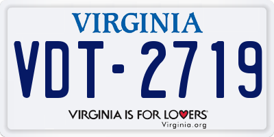 VA license plate VDT2719