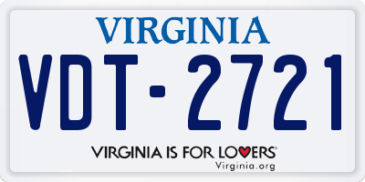 VA license plate VDT2721