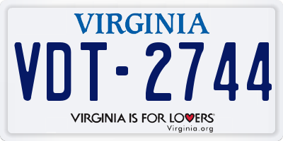 VA license plate VDT2744