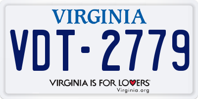 VA license plate VDT2779