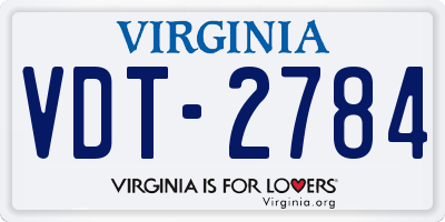 VA license plate VDT2784