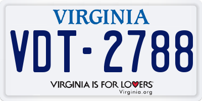 VA license plate VDT2788