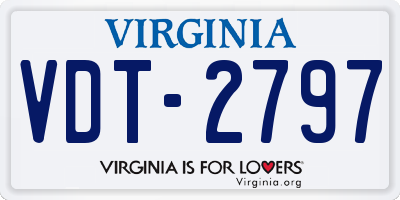VA license plate VDT2797