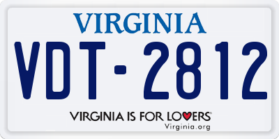 VA license plate VDT2812