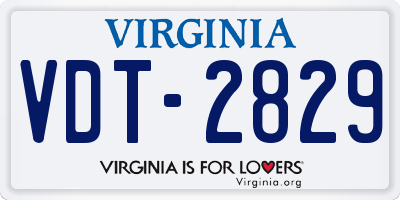 VA license plate VDT2829