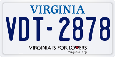 VA license plate VDT2878