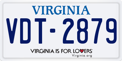 VA license plate VDT2879