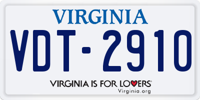 VA license plate VDT2910