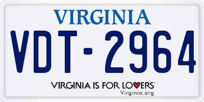 VA license plate VDT2964
