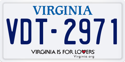 VA license plate VDT2971