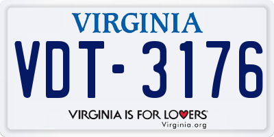 VA license plate VDT3176