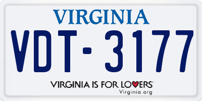 VA license plate VDT3177