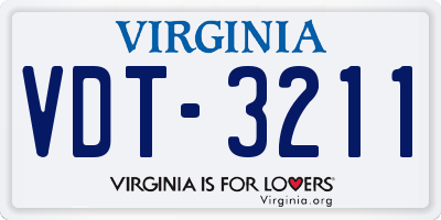 VA license plate VDT3211