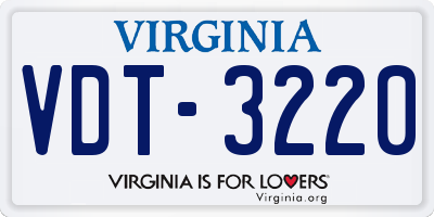 VA license plate VDT3220
