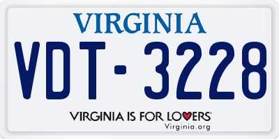 VA license plate VDT3228