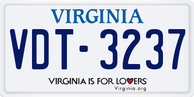 VA license plate VDT3237
