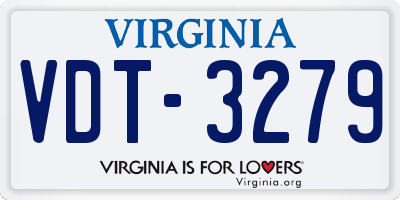 VA license plate VDT3279
