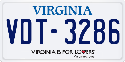 VA license plate VDT3286