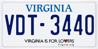 VA license plate VDT3440