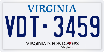VA license plate VDT3459