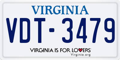 VA license plate VDT3479