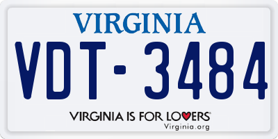 VA license plate VDT3484