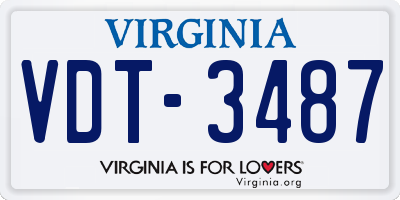 VA license plate VDT3487