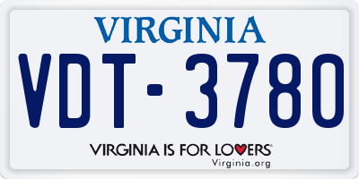 VA license plate VDT3780