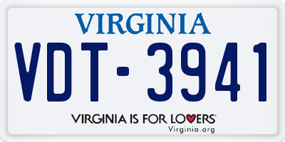 VA license plate VDT3941