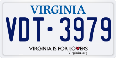 VA license plate VDT3979
