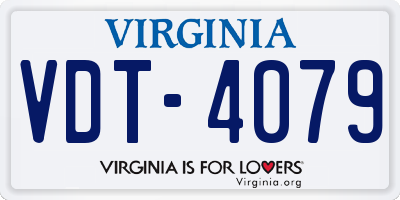 VA license plate VDT4079
