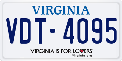 VA license plate VDT4095