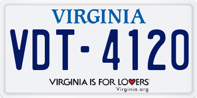 VA license plate VDT4120