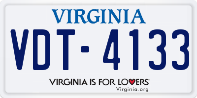 VA license plate VDT4133