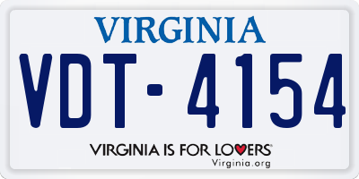 VA license plate VDT4154