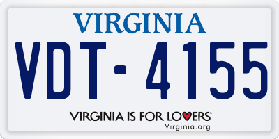 VA license plate VDT4155