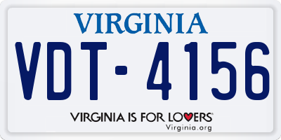 VA license plate VDT4156