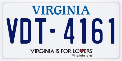 VA license plate VDT4161