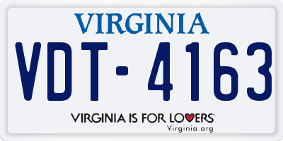 VA license plate VDT4163