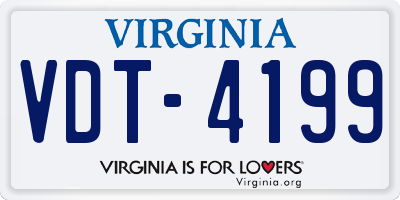 VA license plate VDT4199
